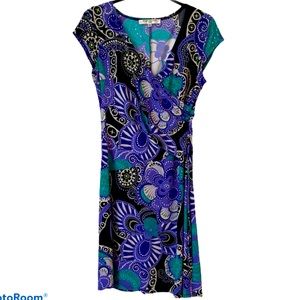 EVAN-PICONE Dress Paisley Faux-Wrap - Petite Sz 12